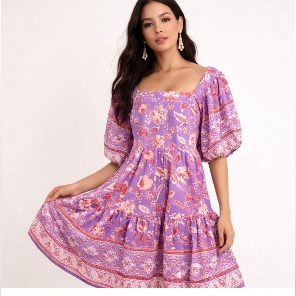Band of the Free by Free People. “Beautiful Blooms” floral mini dress. Size S/XS